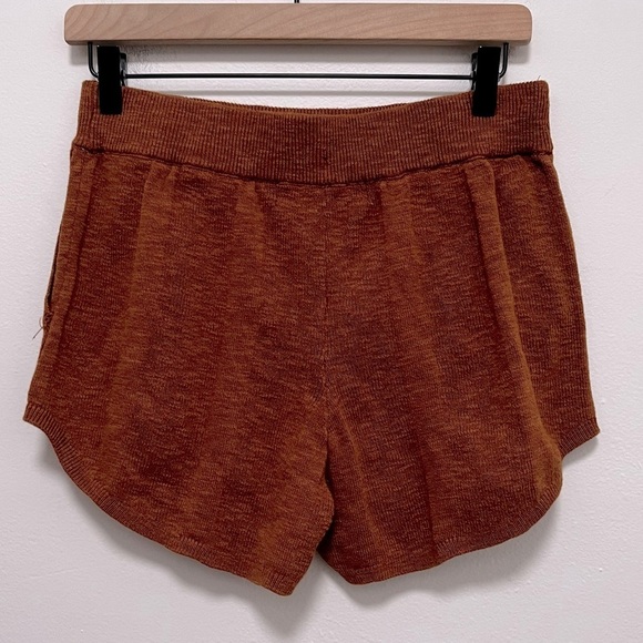 FREE PEOPLE Beach Knit Cotton Linen Blend Pull On Shorts Size Small - Picture 2 of 10